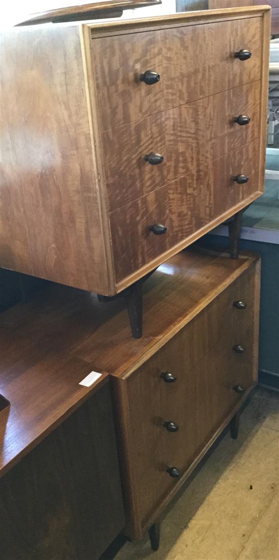 Pr modern satin birch chest of drawers